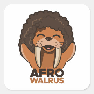 Sticker Carré Afro Walrus