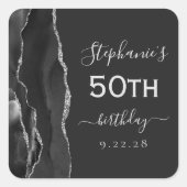 Sticker Carré Agate Black Silver Dark 50e anniversaire (Devant)