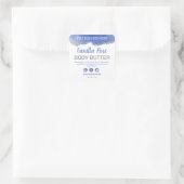 Sticker Carré Agate Bleu Blanc Parties scintillant Argent Étique (Sac)