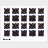 Sticker Carré Agate Céleste avec Or et Violet Douce 16 (Feuille)