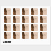 Sticker Carré Agate Géode Script Mocha Brown Gold Tan Mariage (Feuille)