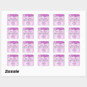 Sticker Carré Agate subtil Purple Silver Parties scintillant Éti (Feuille)