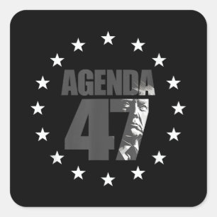 Sticker Carré Agenda 47 Campagne patriotique de réélection de Tr
