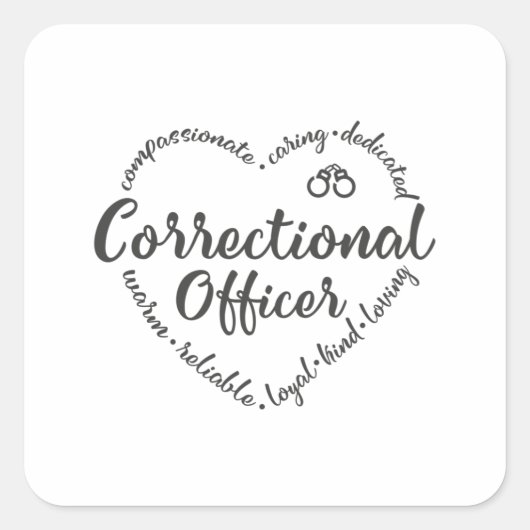 Sticker Carré Agent correctionnel, Service correctionnel (Devant)