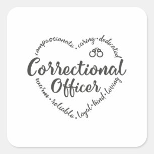 Sticker Carré Agent correctionnel, Service correctionnel