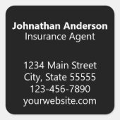 Sticker Carré Agent d'assurance noir et blanc (Devant)