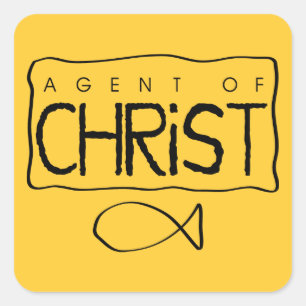 Sticker Carré Agent d'autocollant du Christ