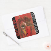 STICKER CARRÉ AGENT ESPION ROUGE KUSH (Enveloppe)