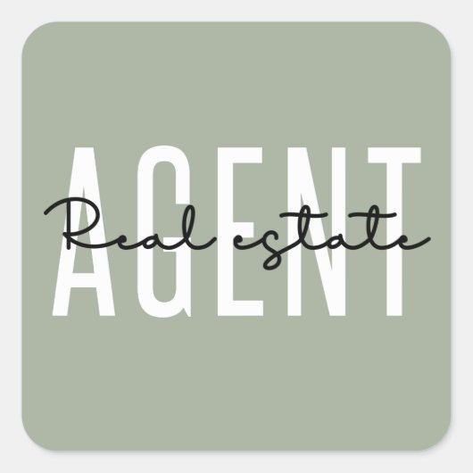 Sticker Carré Agent immobilier | Cadeaux pour le concessionnaire (Devant)
