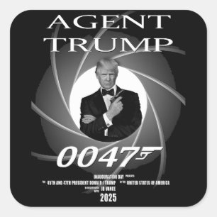 Sticker Carré Agent Président Donald Trump Jour d'investiture 47