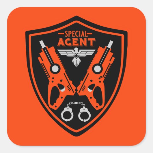 Sticker Carré Agent spécial (Devant)