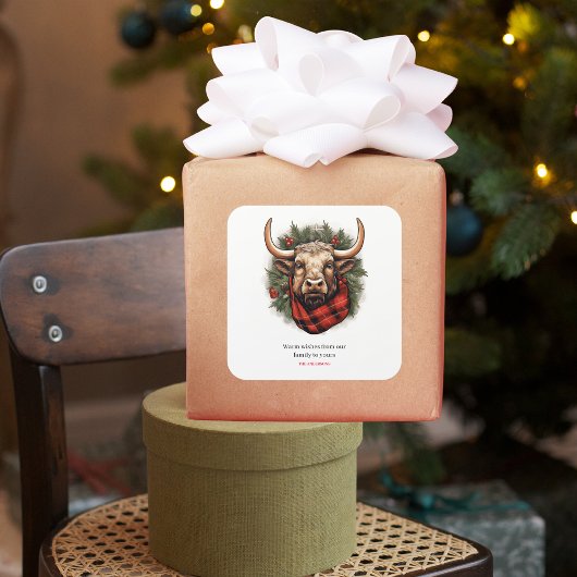 Sticker Carré Agritourisme Russe Red Buffalo