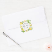 Sticker Carré agrumes citron fleur baby shower monogramme (Enveloppe)