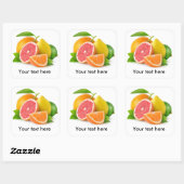 Sticker Carré Agrumes mixtes (Feuille)