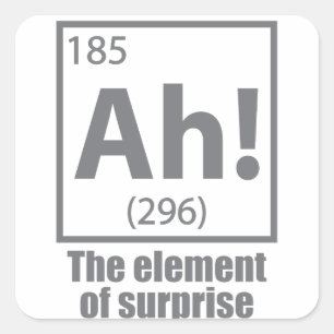 Sticker Carré Ah ! L'élément de la plaisanterie de la chimie amu