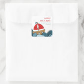 Sticker Carré Ahoy est un garçon Baby shower Nautical Boy (Sac)