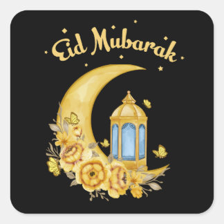 Sticker Carré Aïd Moubarak Splendor Tournesol : Fleurs Joyeuses