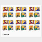 Sticker Carré Aide à l'étude Talmud : Quatre Sages (Feuille)