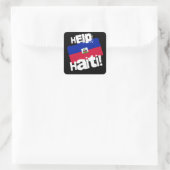 Sticker Carré Aidez Haïti ! (Sac)