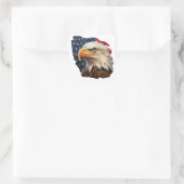 Sticker Carré Aigle à drapeau américain (Sac)