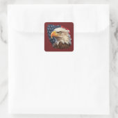 Sticker Carré Aigle à drapeau américain (Sac)