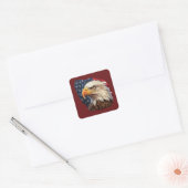 Sticker Carré Aigle à drapeau américain (Enveloppe)