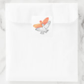 Sticker Carré Aigle à main silhouette orange (Sac)