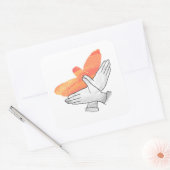 Sticker Carré Aigle à main silhouette orange (Enveloppe)