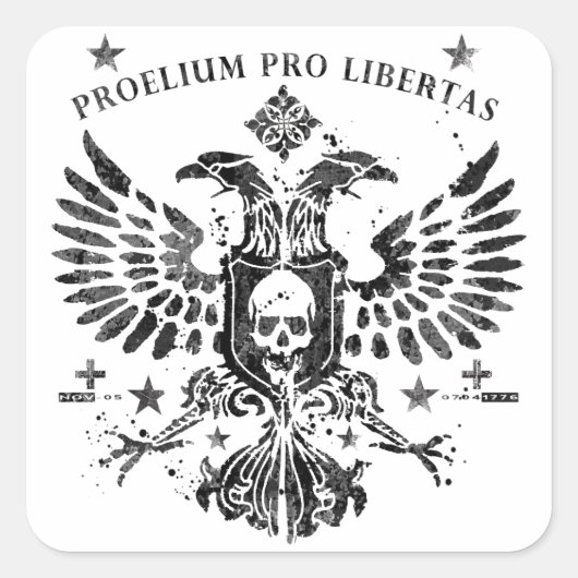 Sticker Carré Aigle à tête double moderne (Devant)