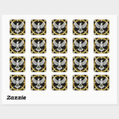 Sticker Carré Aigle Abstrait Déployant Ses Ailes (Feuille)