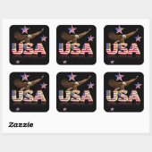 Sticker Carré aigle américain (Feuille)