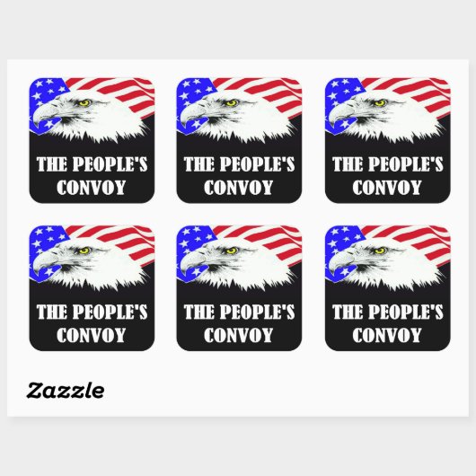 Sticker Carré Aigle américain, convoi du peuple (Feuille)