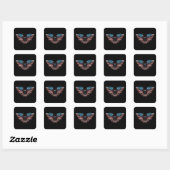 Sticker Carré aigle avec drapeau américain (Feuille)