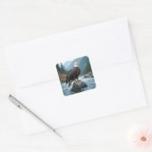 Sticker Carré Aigle de Bald sur un rocher (Enveloppe)
