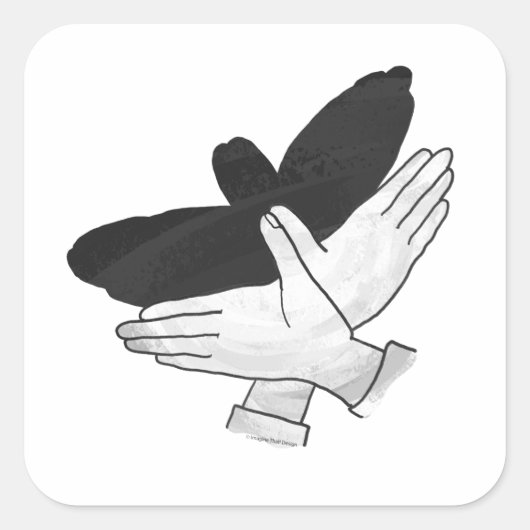 Sticker Carré Aigle de silhouette (Devant)