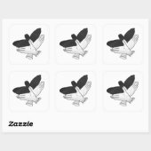 Sticker Carré Aigle de silhouette (Feuille)