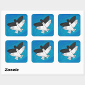 Sticker Carré Aigle Ombre Sur Bleu (Feuille)
