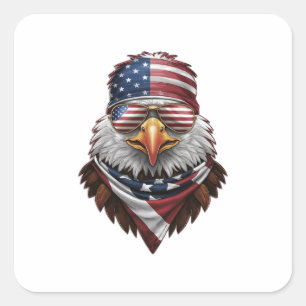Sticker Carré Aigle patriote chauve