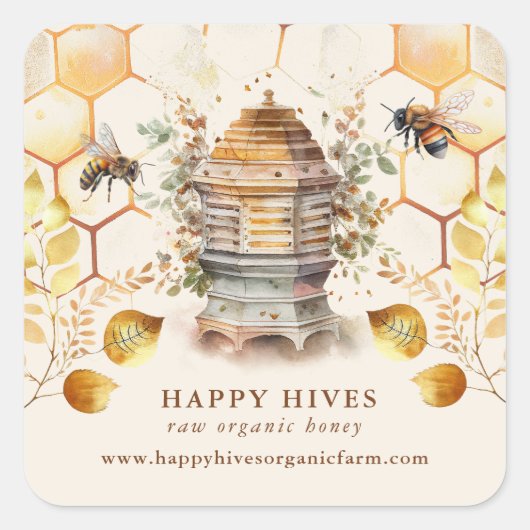 Sticker Carré Aiguille Bee Hive (Devant)