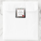 Sticker Carré Aiguilles de pin et cacao chaud Joyer Noël à vous (Sac)