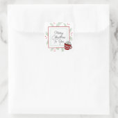 Sticker Carré Aiguilles de pin et cacao chaud Joyer Noël à vous (Sac)