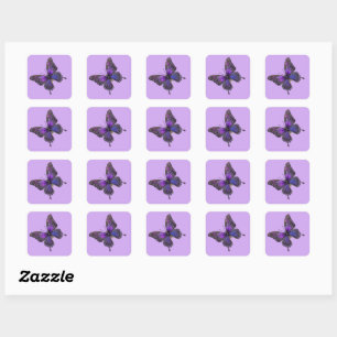 Sticker Carré Ailes rides : Papillon pourpre