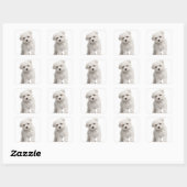 Sticker Carré Aimer Canine Chien Chien Chien Blanc Maltais (Feuille)