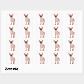 Sticker Carré Aimer Cheveux courts Chihuahua Chien Chiot (Feuille)