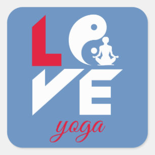 Sticker Carré Aimer le yoga