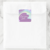 Sticker Carré Aimer n'échoue jamais aquarelle arc-en-ciel (Sac)