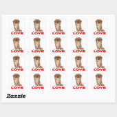 Sticker Carré Aimer Pekingese Chien Chien Chien Coeur Rouge Stic (Feuille)