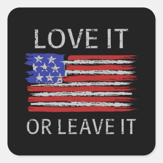 Sticker Carré Aimez-le ou laissez-le États-Unis Drapeau (Devant)