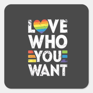 Sticker Carré Aimez Qui Vous Voulez Mois De Fierté LGBT
