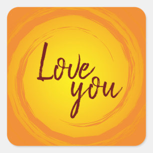 Sticker Carré Aimez-vous Joyeux Jaune Soleil Jaune